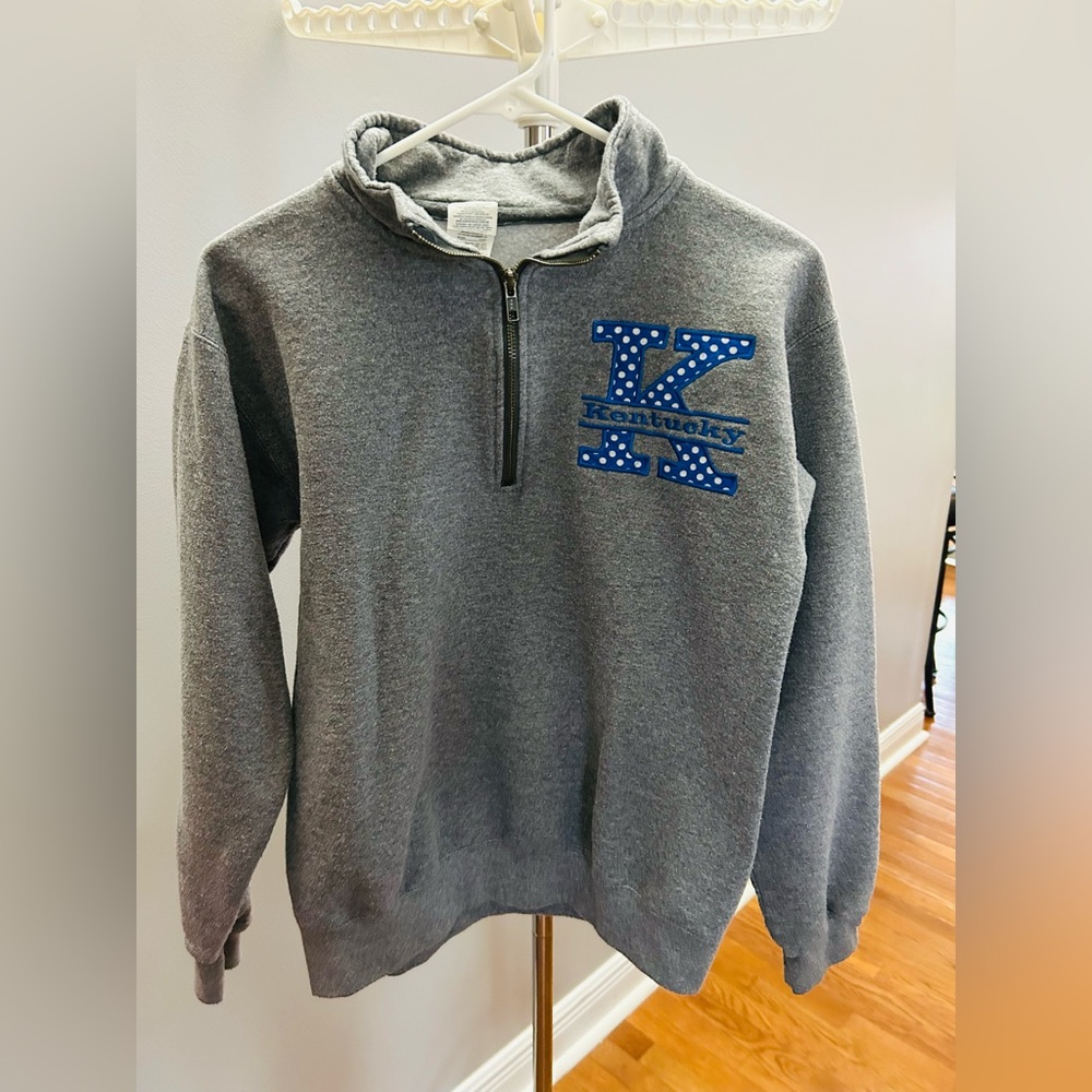Gildan Gray Kentucky Quarter Zip-Up Sweater